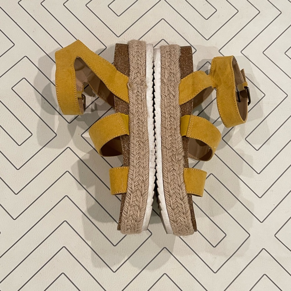 Universal Thread Yellow Espadrille Stacked Sandals - image 4